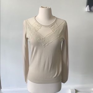 Urban Outfitters Lace Cream Sweater